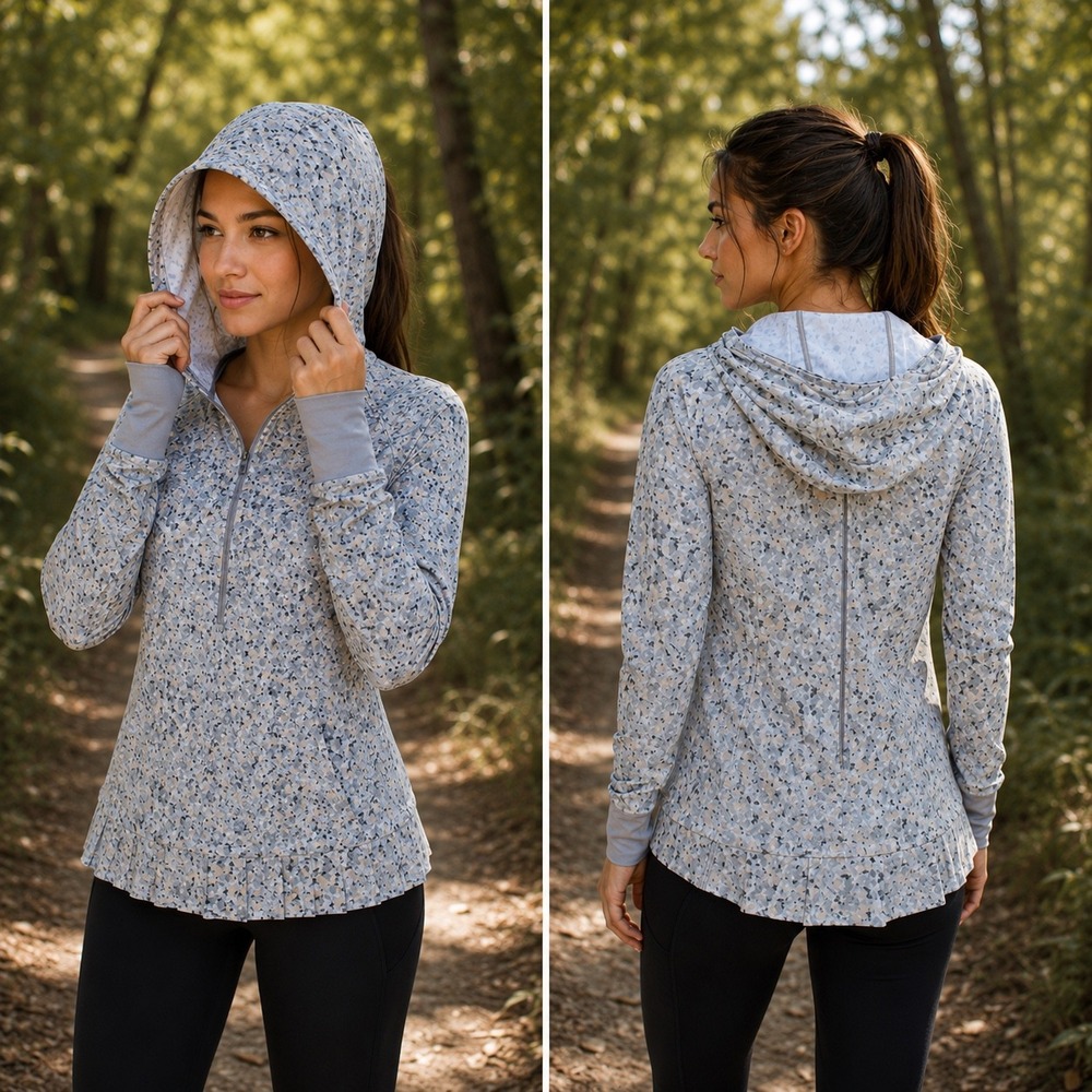 Lululemon Lightened Up Pullover Not So Petite Fleur Silver Spoon Ambient Grey 2